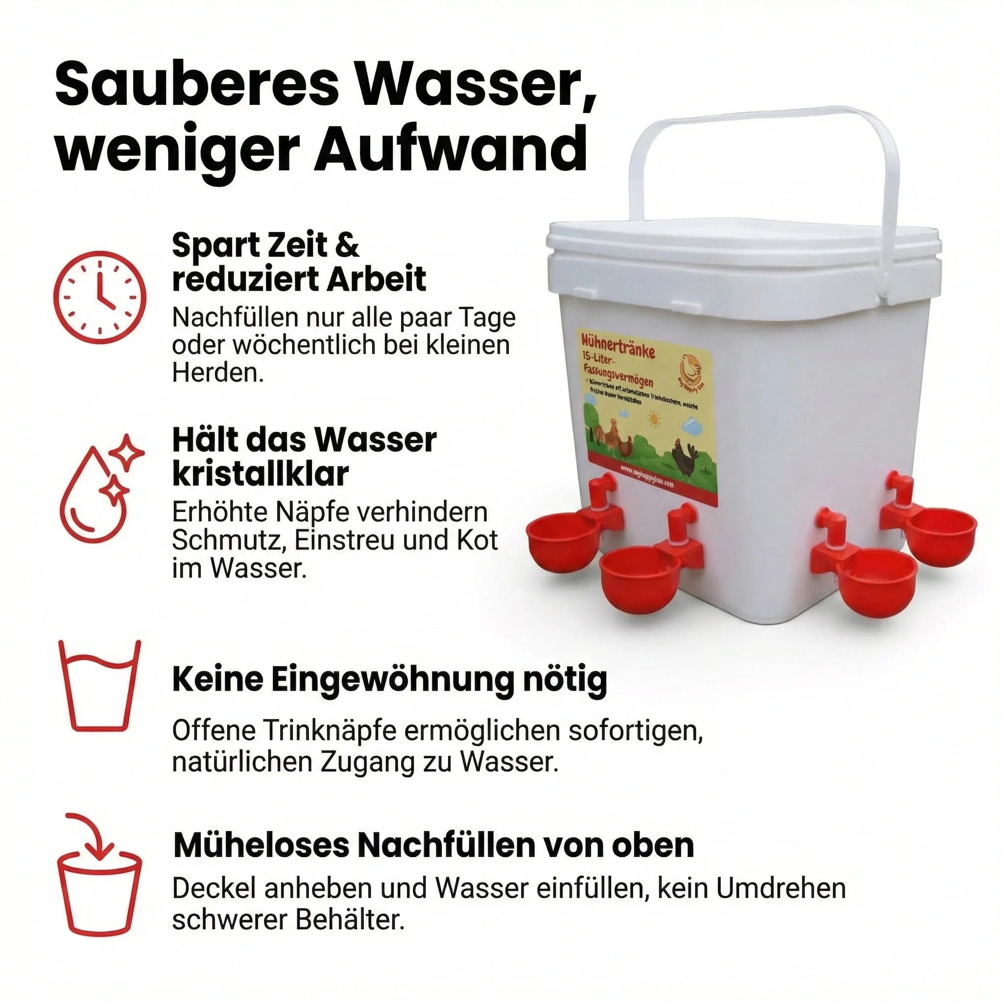 Chicken Drinker – 15L Automatic Poultry Water Dispenser