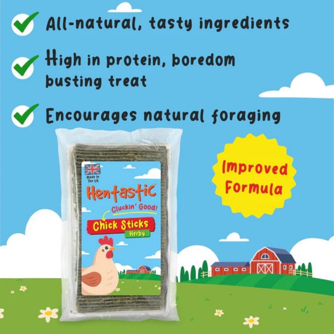 Chick Stick Feeder & Hentastic Herbal Chick Sticks 6pk